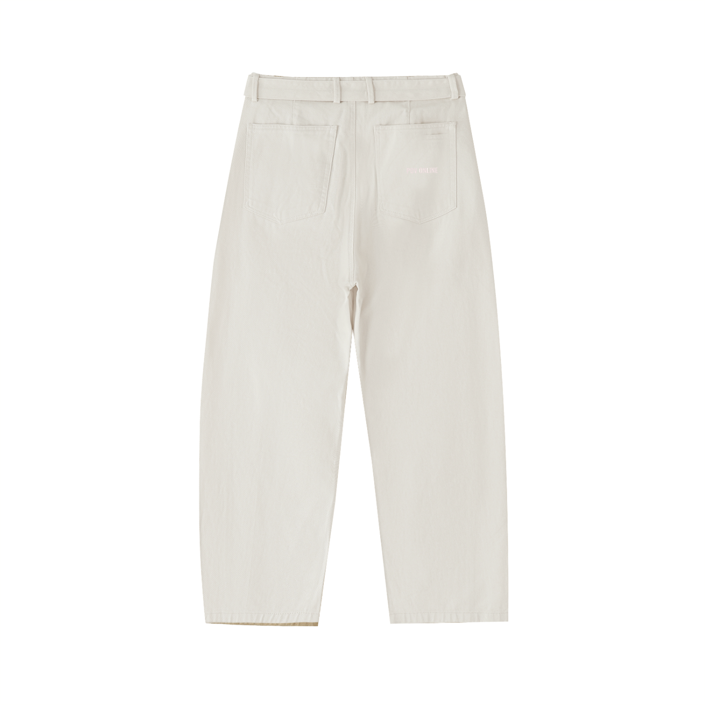 POV Twisted-Seam Belted Curved-Blade Pants