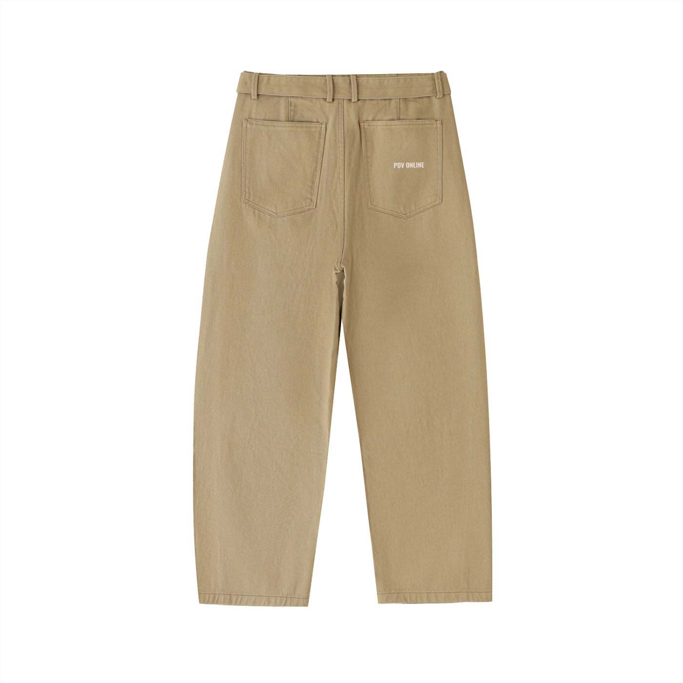 POV Twisted-Seam Belted Curved-Blade Pants