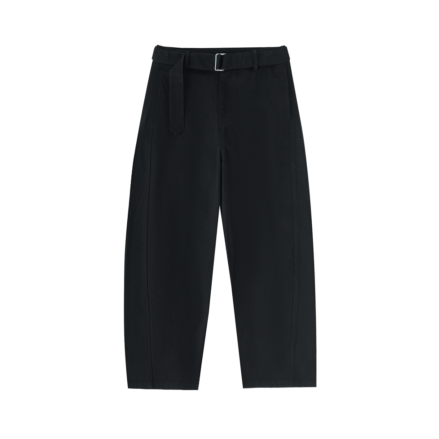 POV Twisted-Seam Belted Curved-Blade Pants