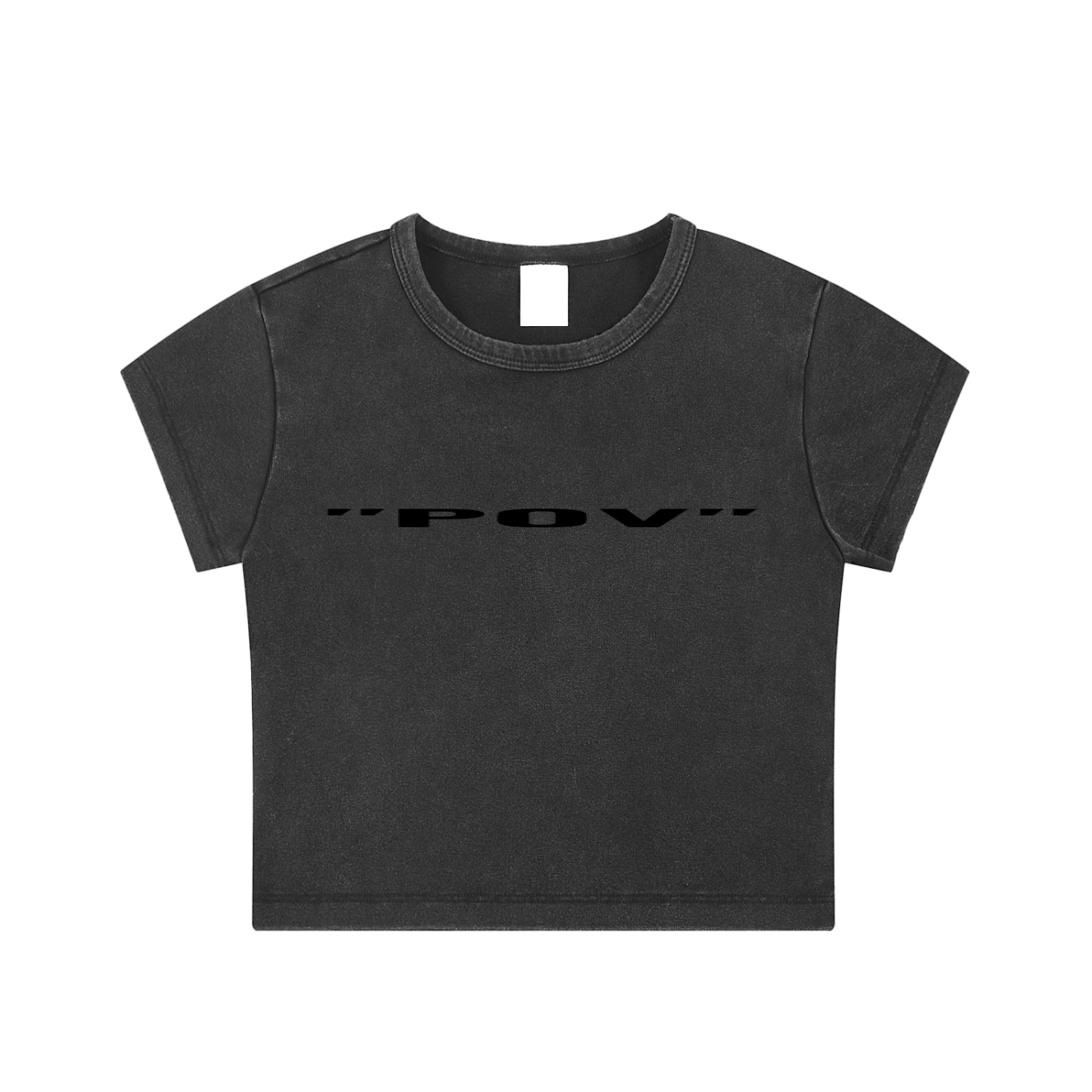 "POV" Washed Crop Top