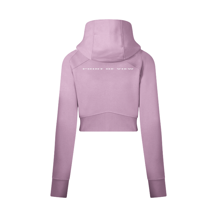 "POV" Cropped Zip-Through Hoodie