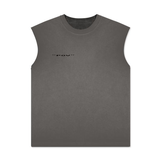 "POV" Simple Stone Wash Tank Top