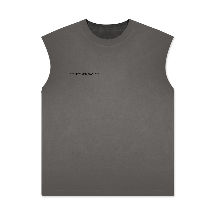 "POV" Simple Stone Wash Tank Top