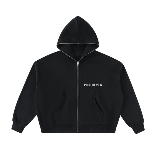 POV Fleeced Full-Zip Boxy Hoodie