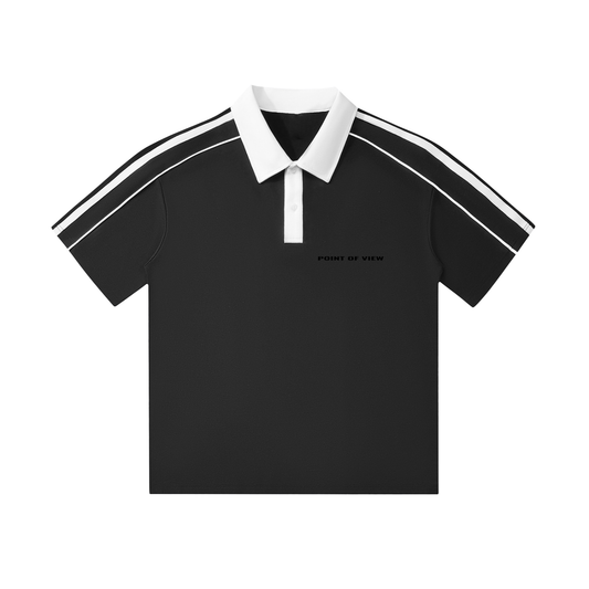 POV Contrast Collar Short-Sleeve Polo Shirt
