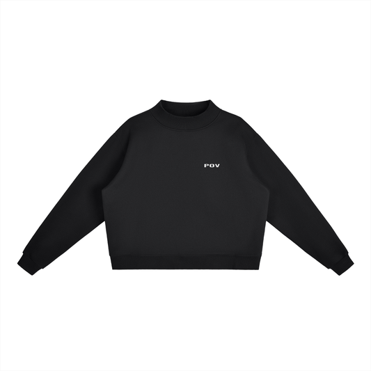 POV Fleece Mock-Neck Crew Sweatshirt