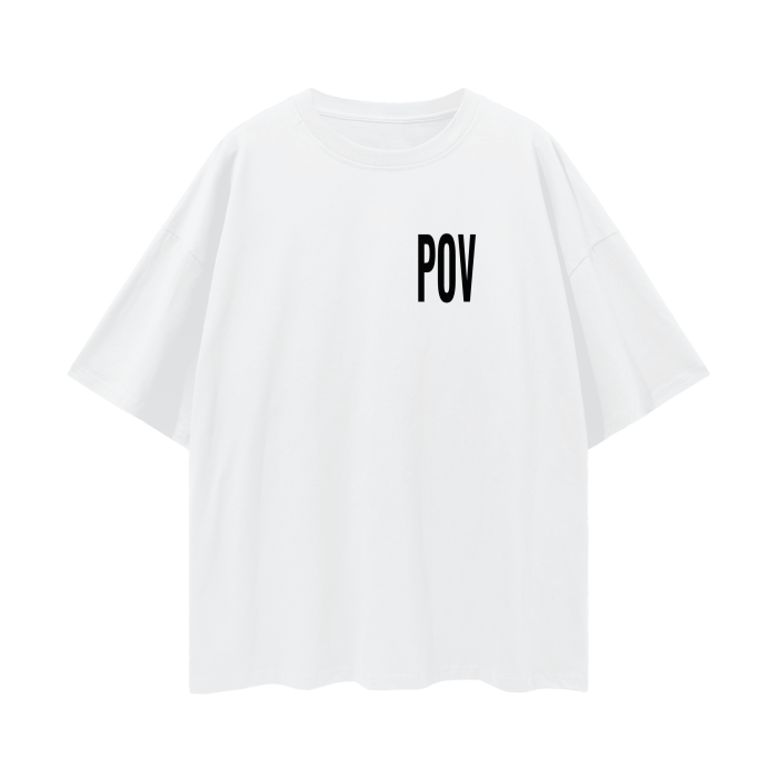 "POV" Chest Logo Oversize Deep Drop Shirt