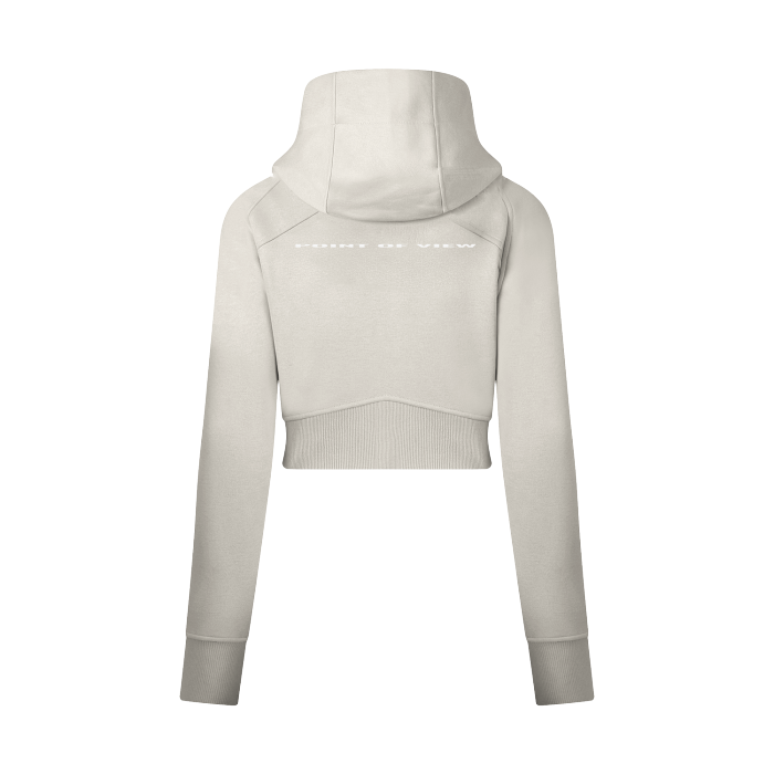 "POV" Cropped Zip-Through Hoodie