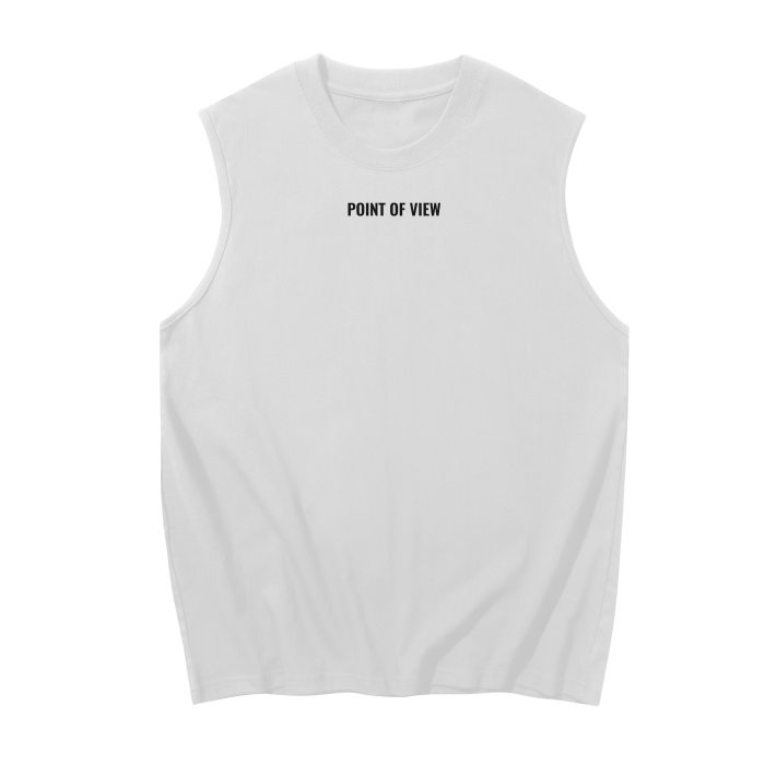 "POINT OF VIEW" Neck Logo Sleeveless Shirt