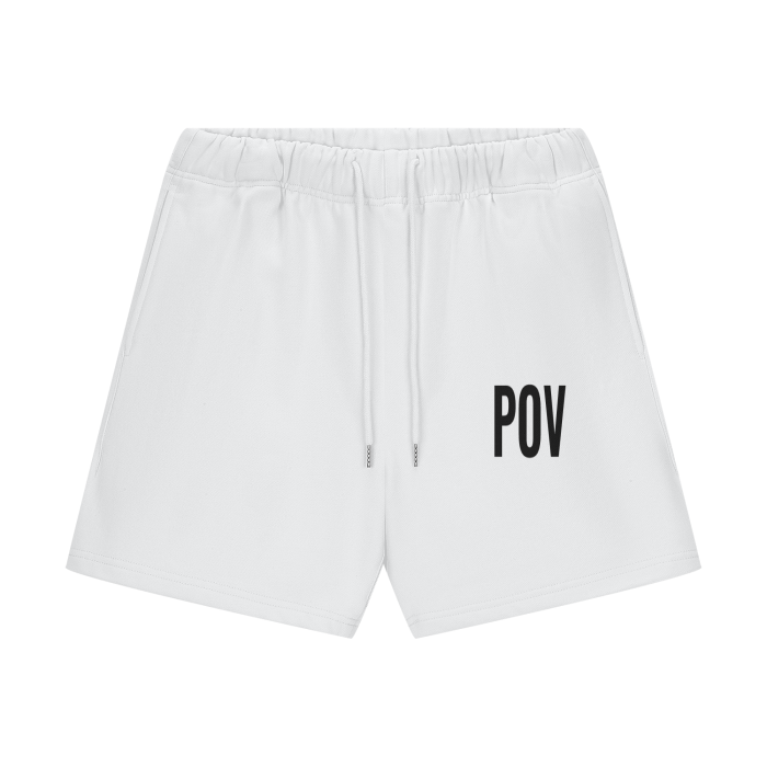 "POV" Heavy Stretched Logo Shorts