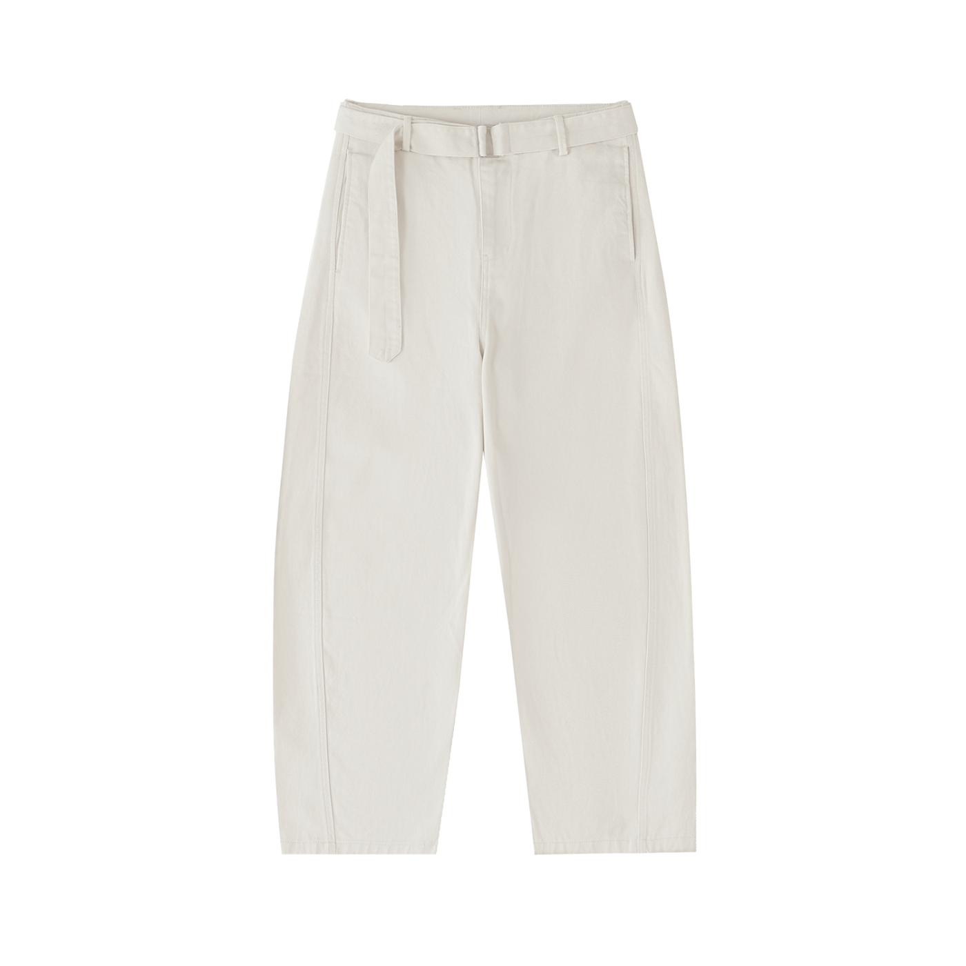 POV Twisted-Seam Belted Curved-Blade Pants