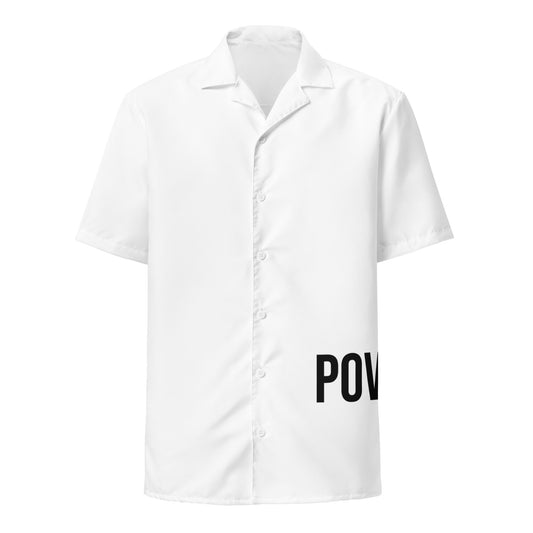 "POV" White Oversized Button Down Shirt