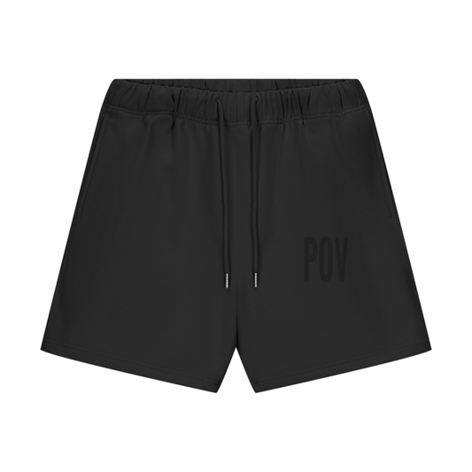 "POV" Heavy Stretched Logo Shorts