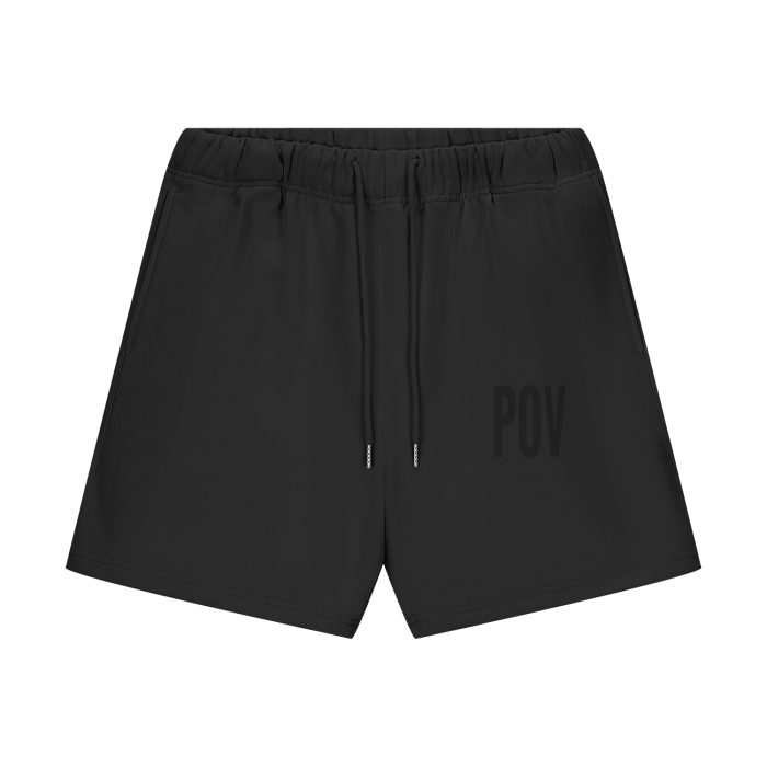 "POV" Heavy Stretched Logo Shorts
