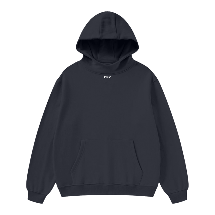 "POV" High Neck Fleece Heavy Hoodie