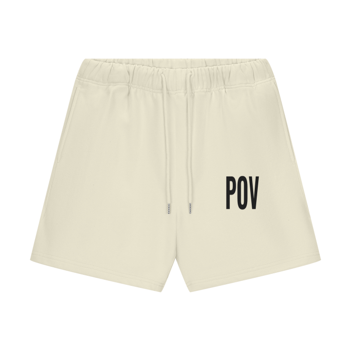 "POV" Heavy Stretched Logo Shorts