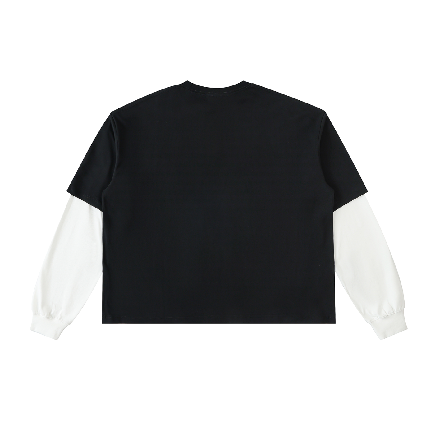POV Layered Contrast Sleeve Cotton T-Shirt